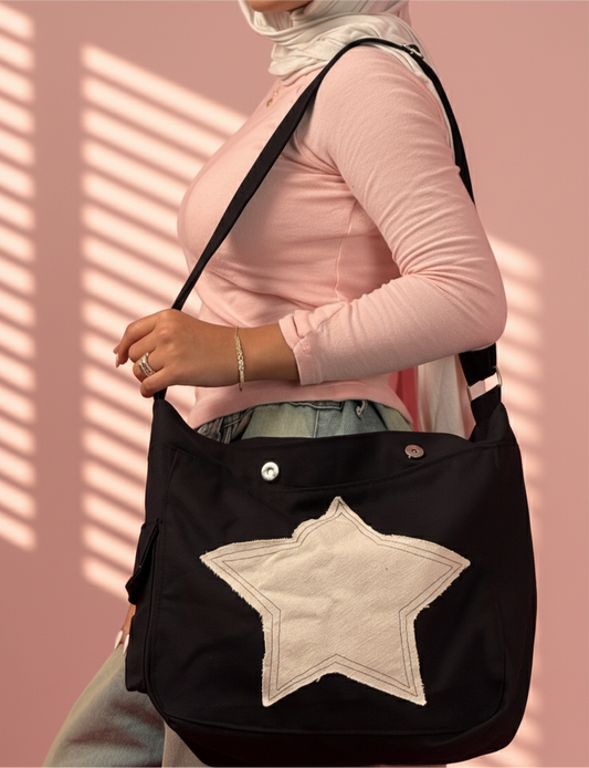 BLACK STAR CROSS BAG