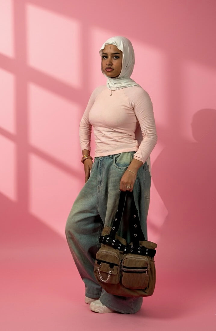 Y2K CORDUROY CROSS BAG