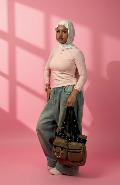 Y2K CORDUROY CROSS BAG