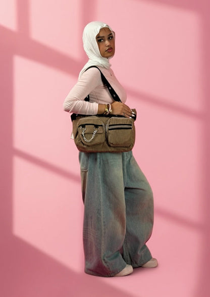 Y2K CORDUROY CROSS BAG