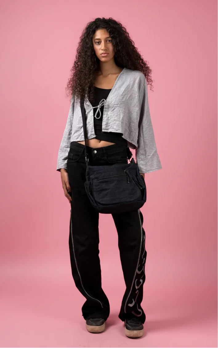 DARK BLUE DENIM CROSS BAG