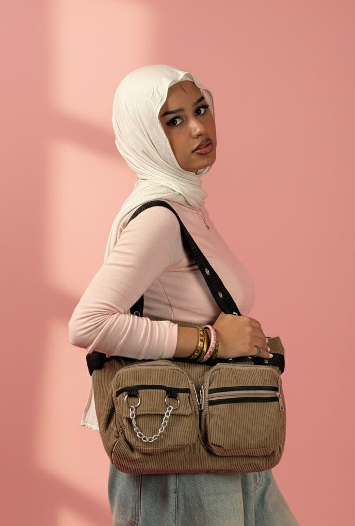 Y2K CORDUROY CROSS BAG