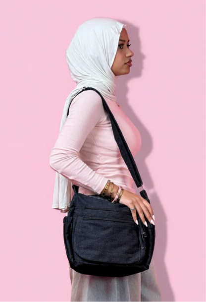 DARK BLUE DENIM CROSS BAG